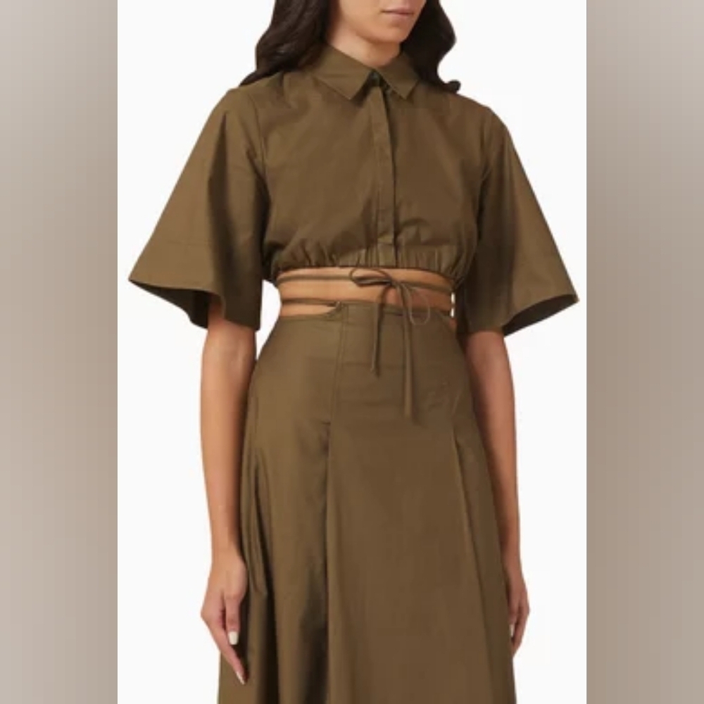 Significant Other Australia Addison Tie Crop Top in Cotton-poplin US 8/AU 12